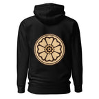 Lotus Hoodie in Schwarz – Rückansicht