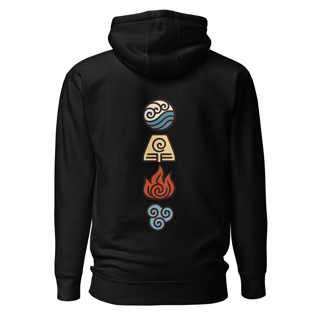 Elements Carton Hoodie in Schwarz – Rückansicht