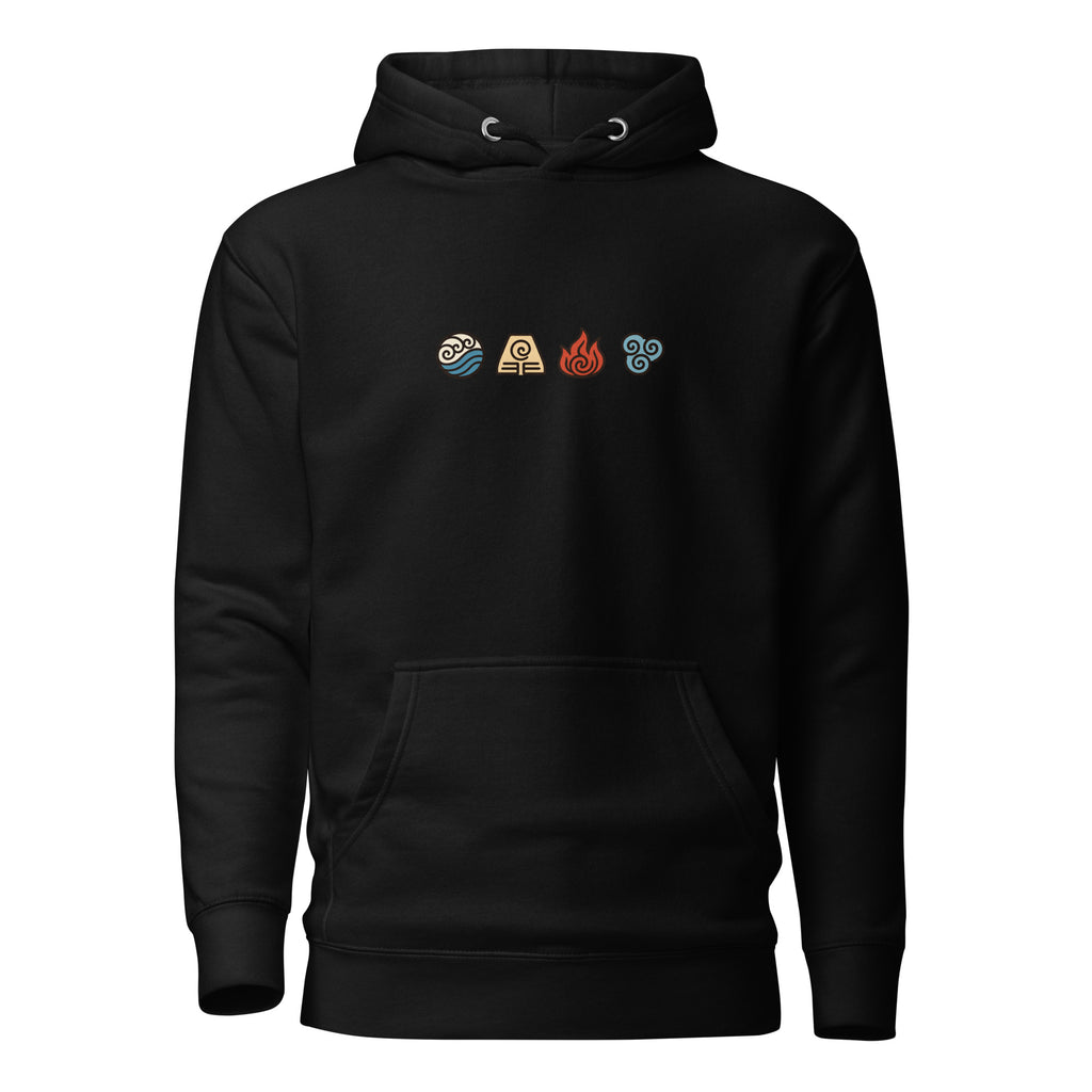 Elements Carton Hoodie in Schwarz – Vorderansicht