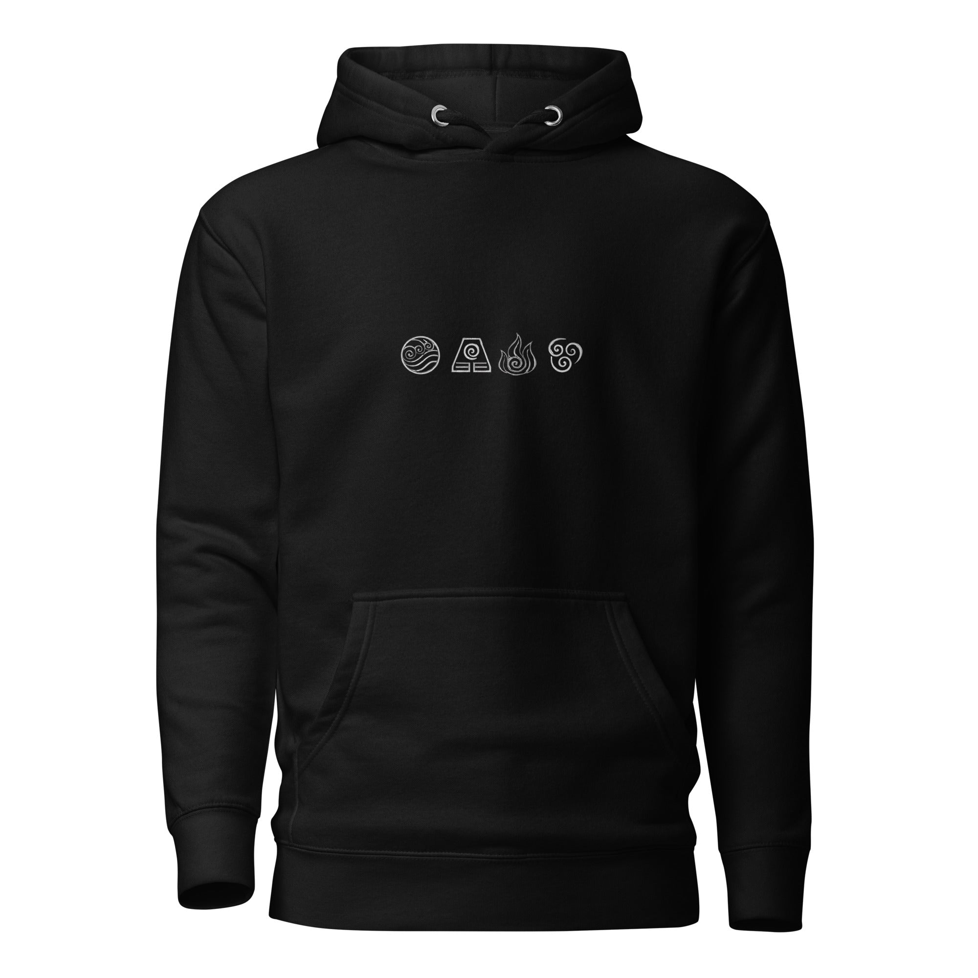 Elements Hoodie - Minimal in Schwarz – Vorderansicht
