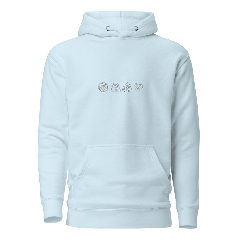Elements Hoodie in Sky Blue – Vorderansicht