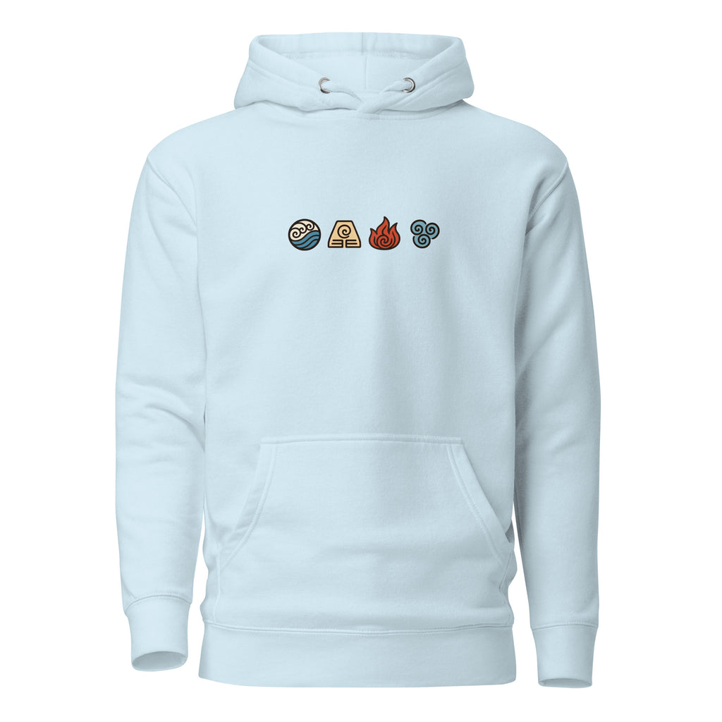 Elements Carton Hoodie in Sky Blue – Vorderansicht