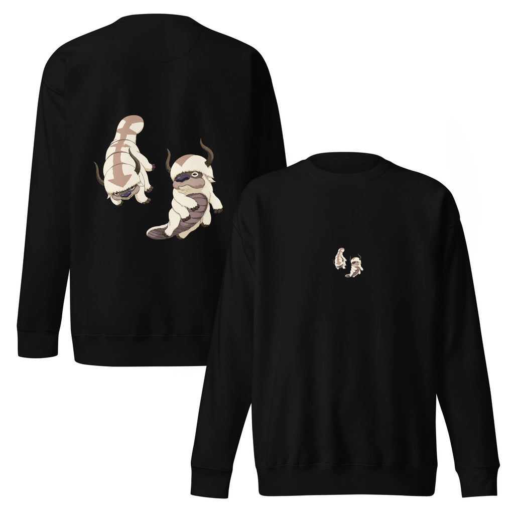 Appa Sweatshirt in Schwarz – Vorder- und Rückansicht