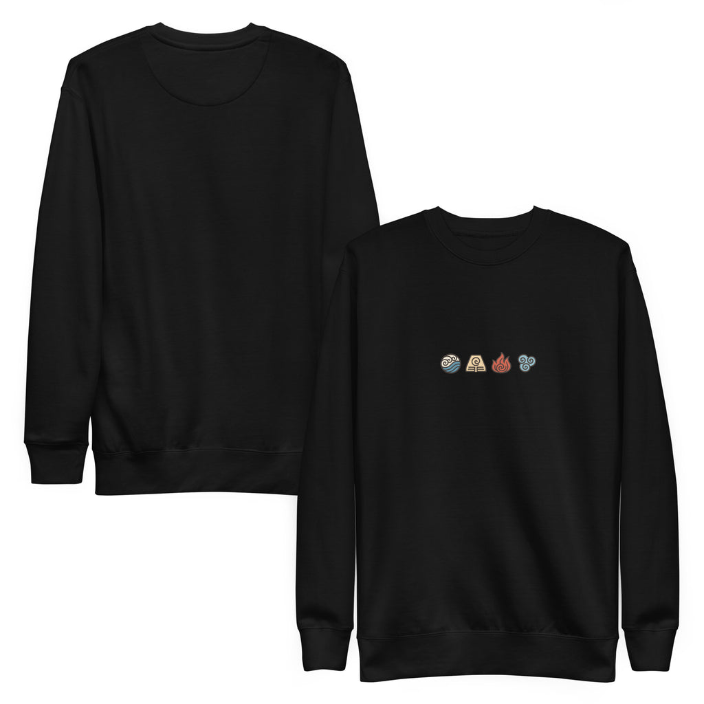 Elements Carton Sweatshirt - Minimal in Schwarz – Vorder- und Rückansicht
