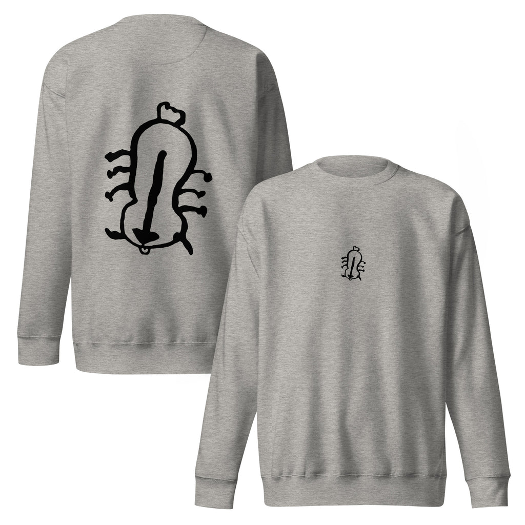 Appa sketch Sweatshirt in Carbon Grey – Vorder- und Rückansicht