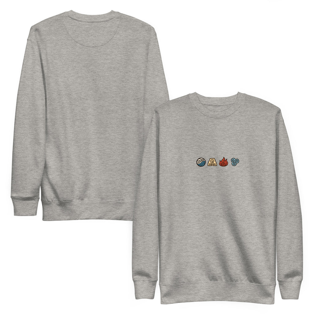 Elements Carton Sweatshirt - Minimal in Carbon Grey – Vorder- und Rückansicht