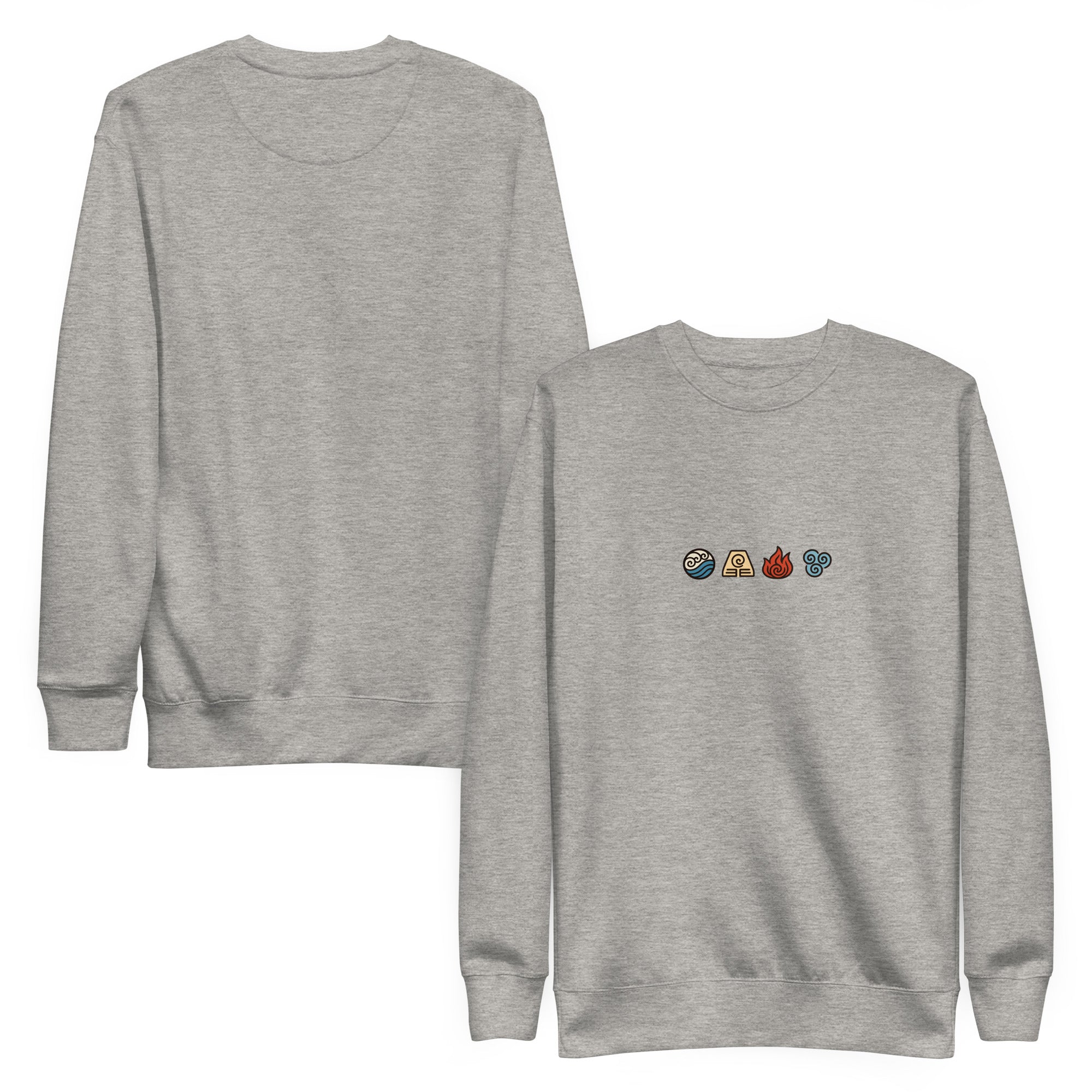 Elements Carton Sweatshirt - Minimal in Carbon Grey – Vorder- und Rückansicht