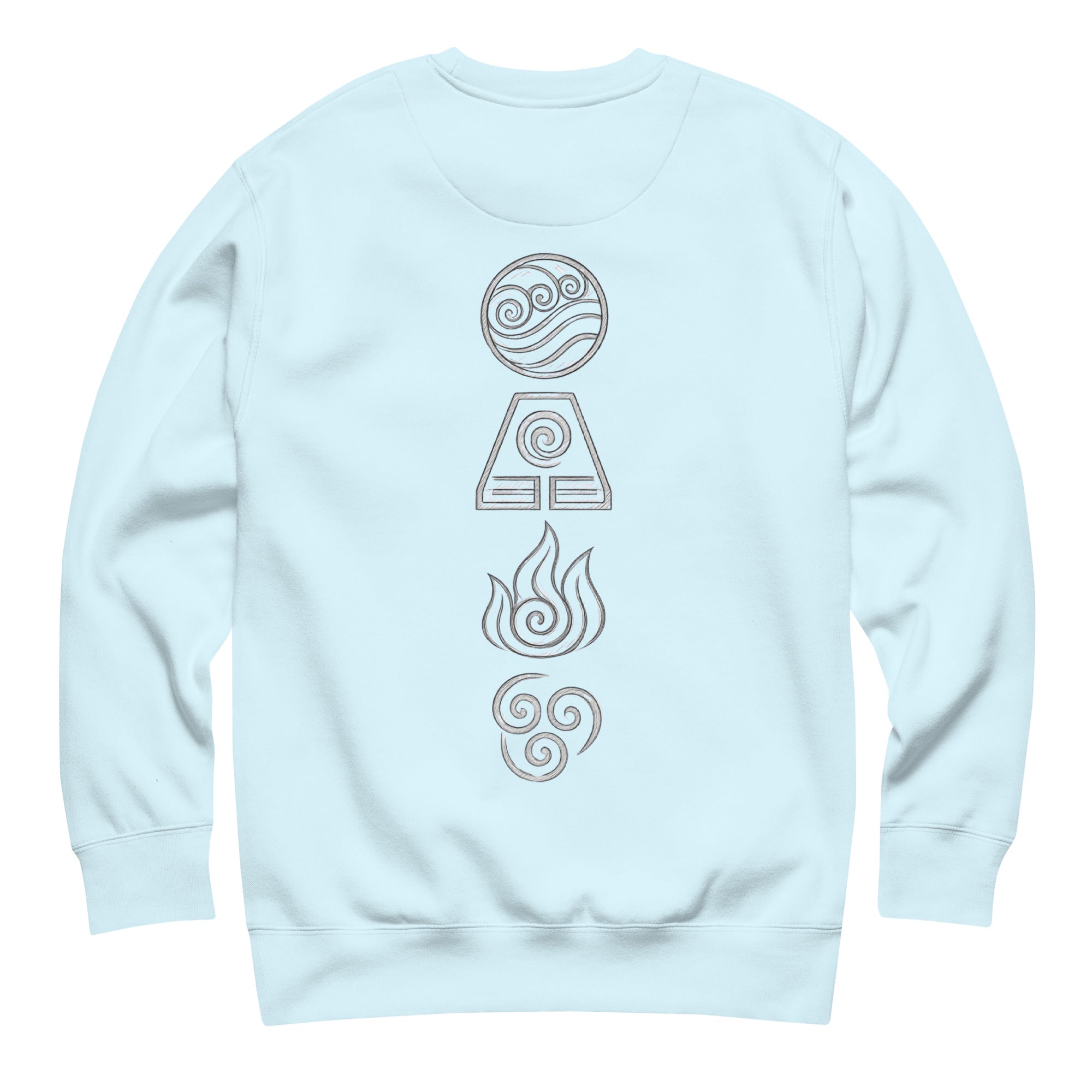 Elements Sweatshirt in Sky Blue – Rückansicht
