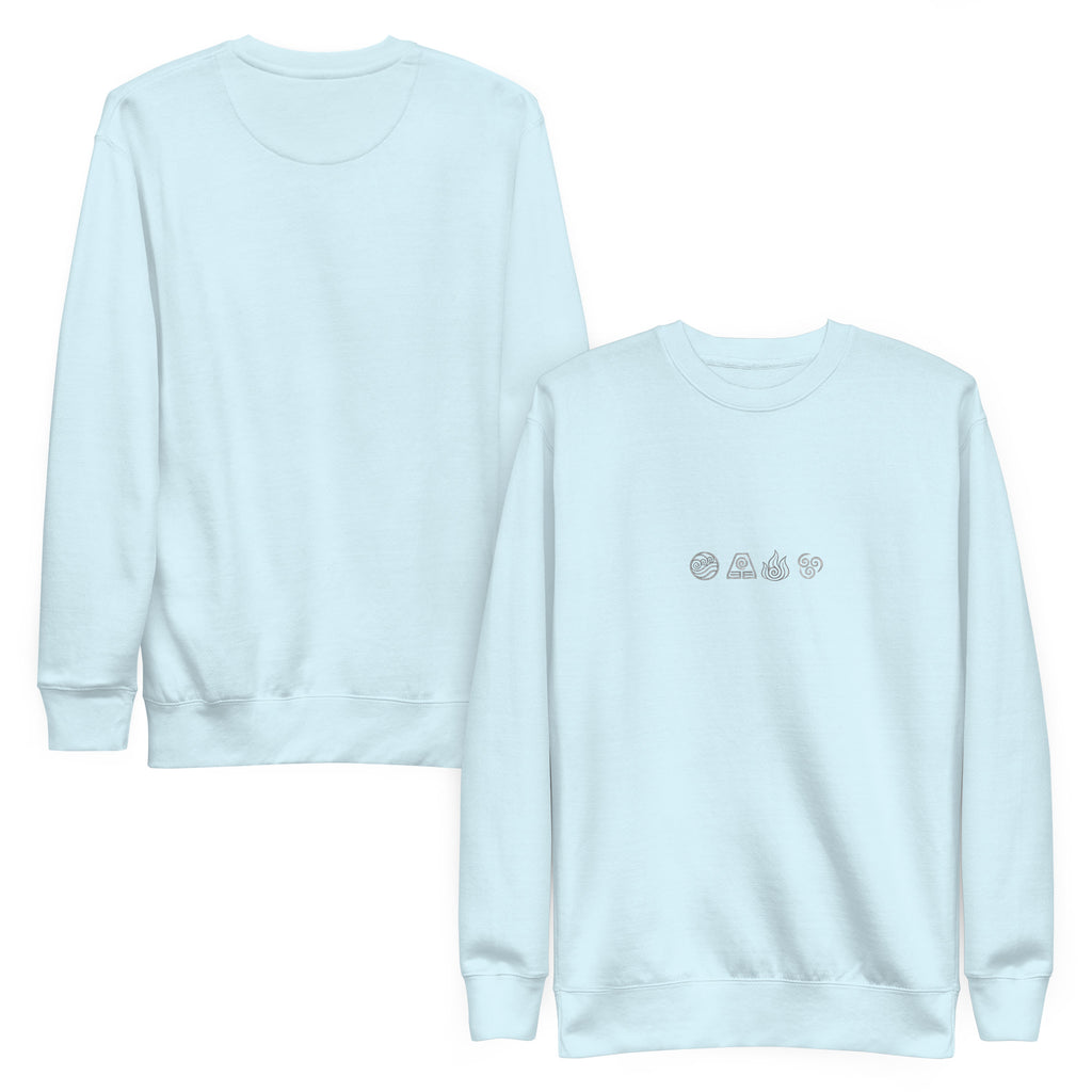 Elements Sweatshirt - Minimal in Sky Blue – Vorder- und Rückansicht
