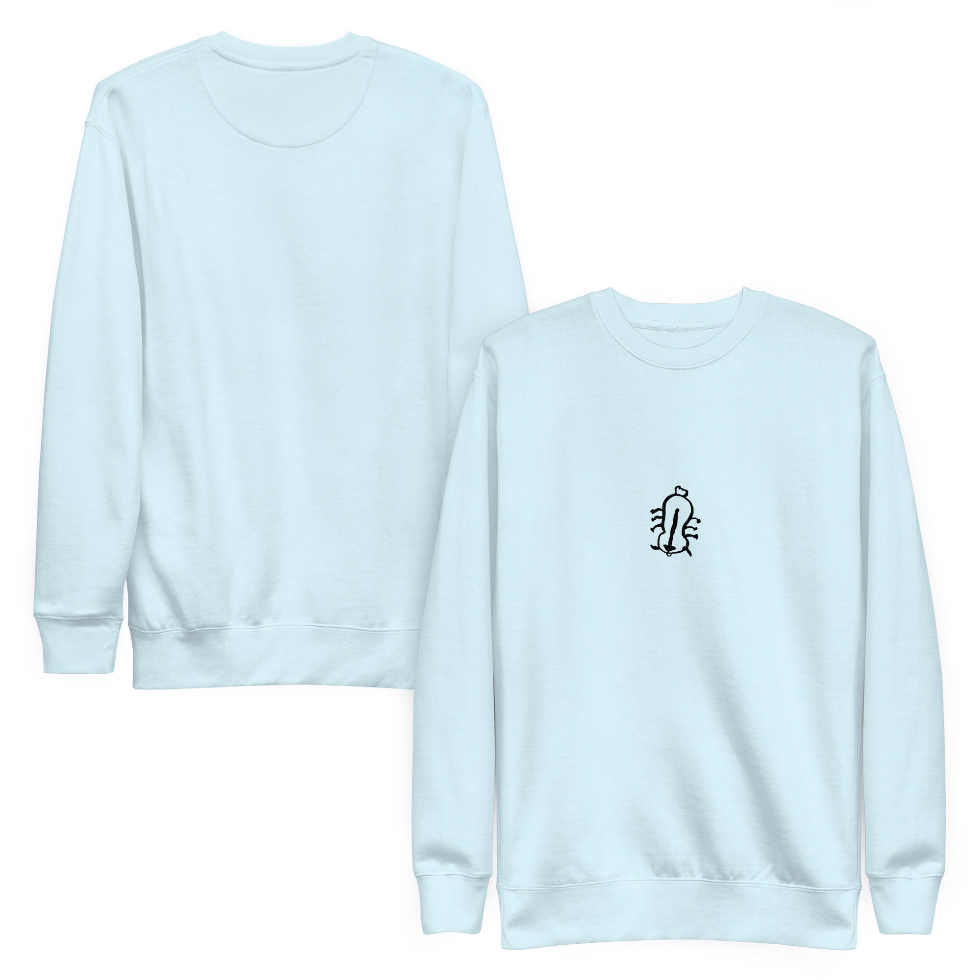Appa sketch Sweatshirt - Minimal in Sky Blue – Vorder- und Rückansicht